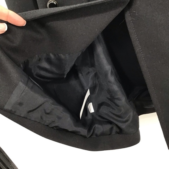 Ann Taylor Loft Pea Coat Jacket Tailored Black Career Business Casual Size 4 - Picture 8 of 9